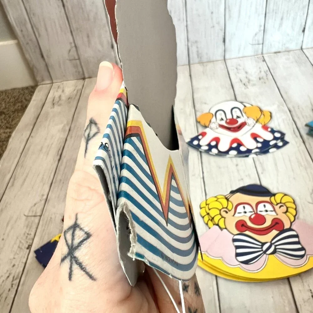 Vintage Clown Paper Birthday Party Hats 6 Types and 22 Total